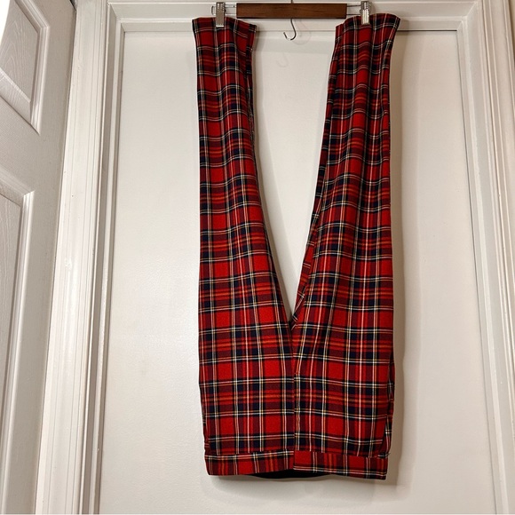 Zara Red Tartan Plaid Pants - Size Small - Picture 8 of 12